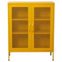 Vitrina Moderna Metal Amarilla 2 Puertas Estantes Akijar