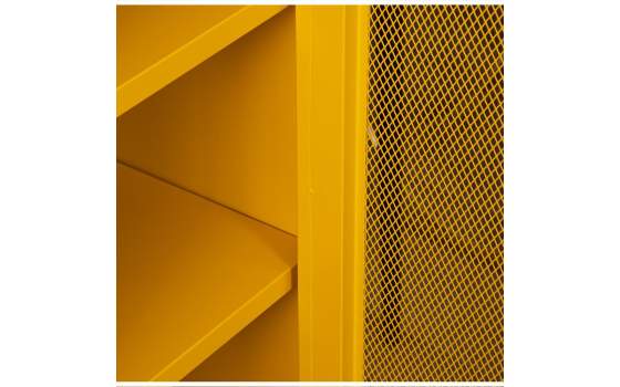 Vitrina Moderna Metal Amarilla 2 Puertas Estantes Akijar