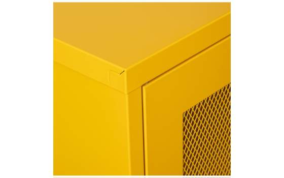 Vitrina Moderna Metal Amarilla 2 Puertas Estantes Akijar