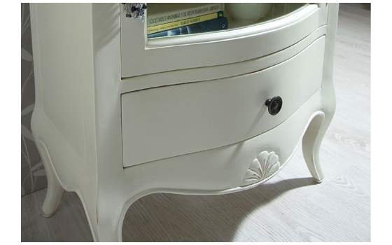 Vitrina Baja en Blanco Copete Blanco Estilo Vintage Paris