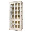 Vitrina Provenzal en Blanco Roto Vintage 4 Puertas