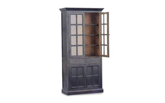Vitrina Provenzal en Negro 4 Puertas Serie Tricoans Vitrina Provenzal en Negro 4 Puertas Serie Tricoans