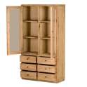 Vitrina Rustica 2 Puertas Cristal y 6 Cajones - Serie Apelby