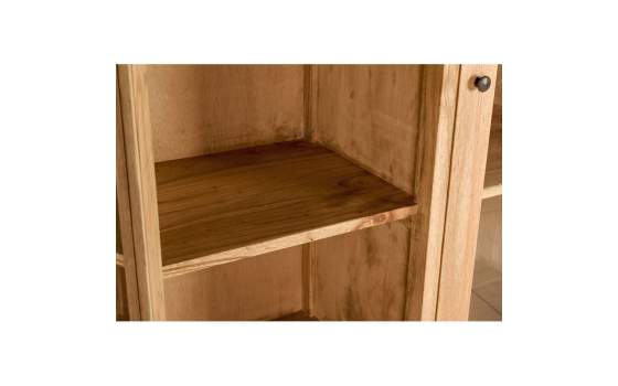 Vitrina Rustica 2 Puertas Cristal y 6 Cajones - Serie Apelby