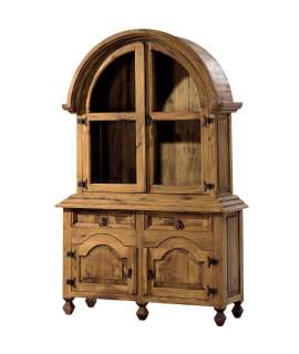 Vitrina Rustica Clasica 4 Puertas 2 Cajones Madera Maciza