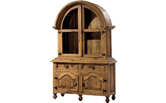 Vitrina Rustica Clasica 4 Puertas 2 Cajones Madera Maciza