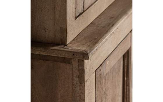 Vitrina Rustica Madera Maciza Puertas Abatibles Serie Huntly