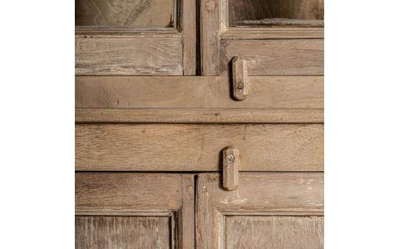 Vitrina Rustica Madera Maciza Puertas Abatibles Serie Huntly