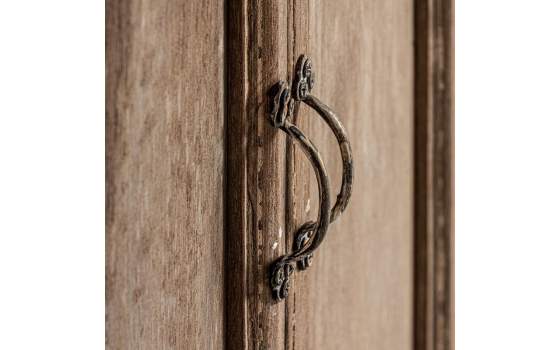 Vitrina Rustica Madera Maciza Puertas Abatibles Serie Huntly