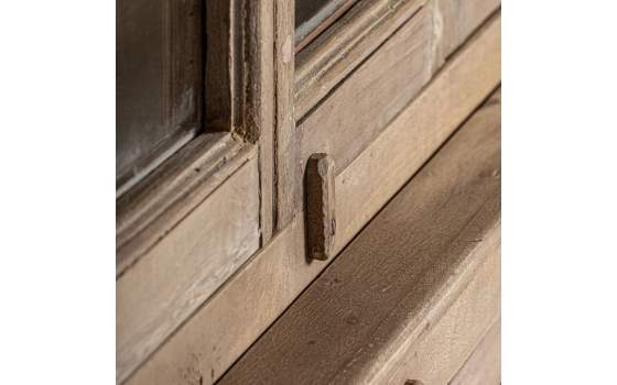 Vitrina Rustica Madera Maciza Puertas Abatibles Serie Huntly