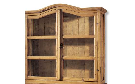 Vitrina Rustica Mejicana 4 Puertas 2 Cajones Madera Maciza