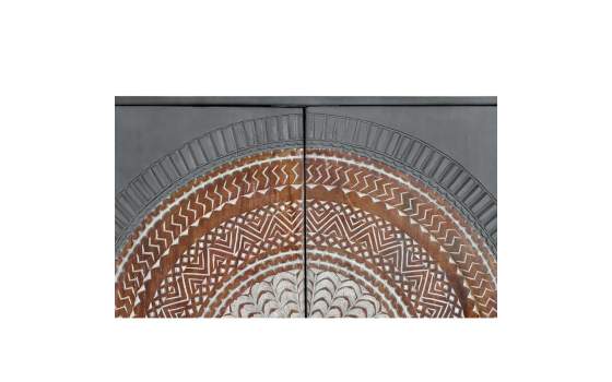 Vitrina Salon 2 Puertas Madera Decorada Etnica Wood Mandala