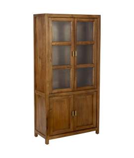 Vitrina Salon Colonial 4 Puertas Madera Maciza Serie Albre