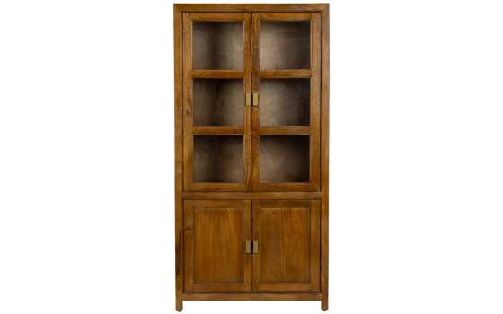 Vitrina Salon Colonial 4 Puertas Madera Maciza Serie Albre