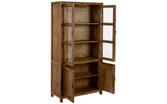 Vitrina Salon Colonial 4 Puertas Madera Maciza Serie Albre