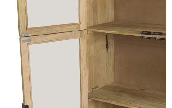 Vitrina Salon Rustica Actual 4 Puertas Acristaladas Serie Felo