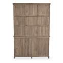 Vitrina Teca Natural 3 Cajones 4 Puertas Serie Aferoe