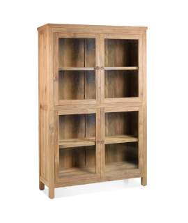 Vitrina Teca Natural 4 Puertas Acristaladas Serie Aferoe