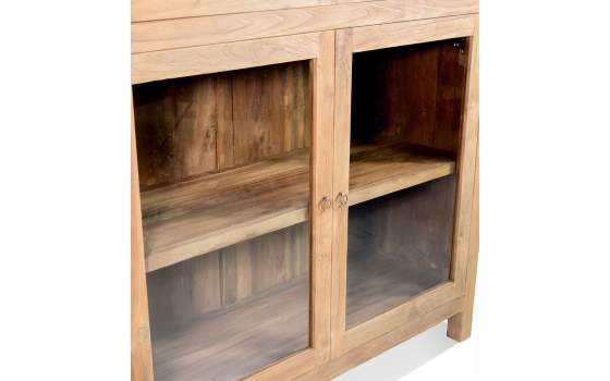 Vitrina Teca Natural 4 Puertas Acristaladas Serie Aferoe