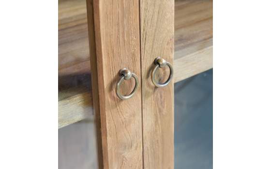 Vitrina Teca Natural 4 Puertas Acristaladas Serie Aferoe