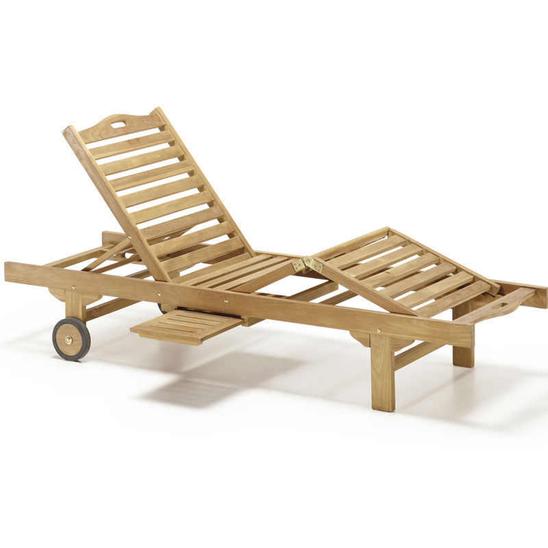 Tumbona Articulada Jardin Madera Teca con Ruedas Snick