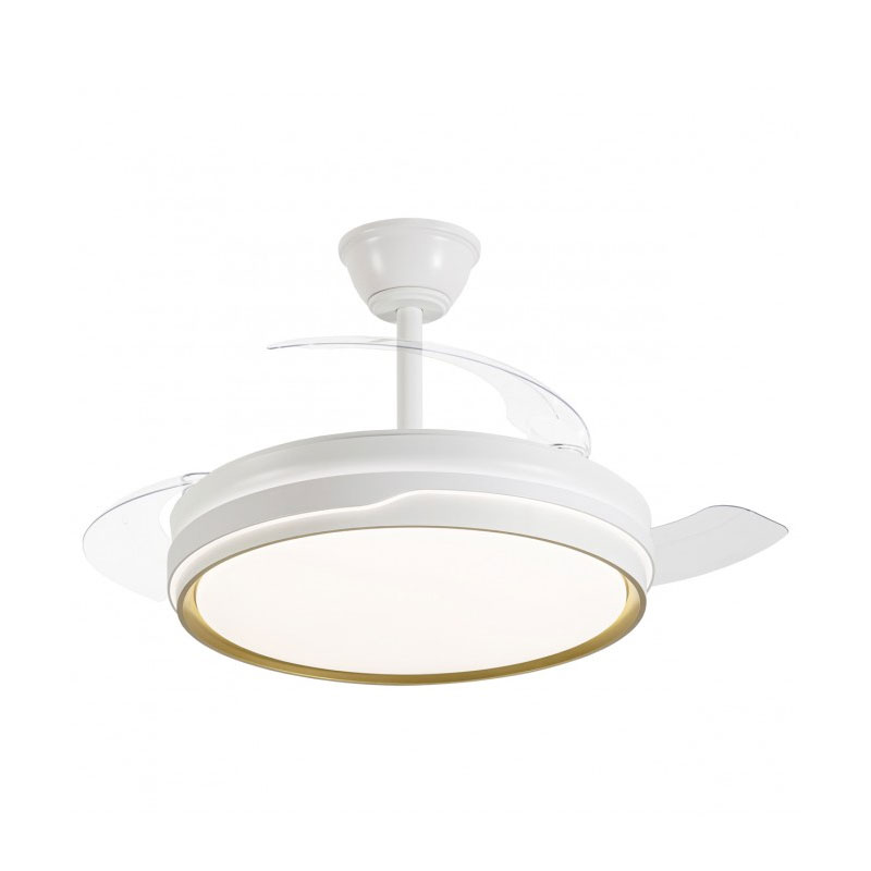 Ventilador de Techo Blanco-Oro Moderno LED Motor DC Serie Lima Ventilador de Techo Blanco-Oro Moderno LED Motor DC Serie Lima