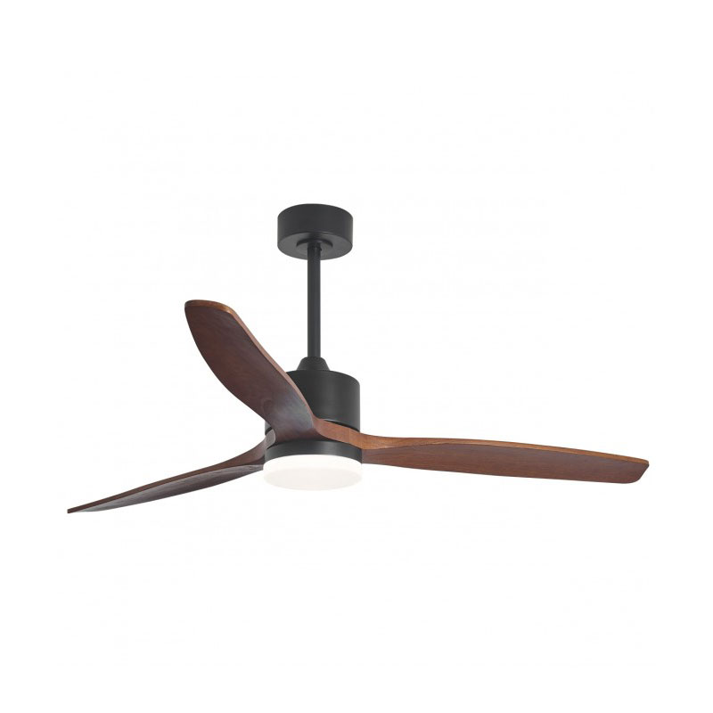 Ventilador Techo Lampara Negro Madera Oscura Serie Madeira