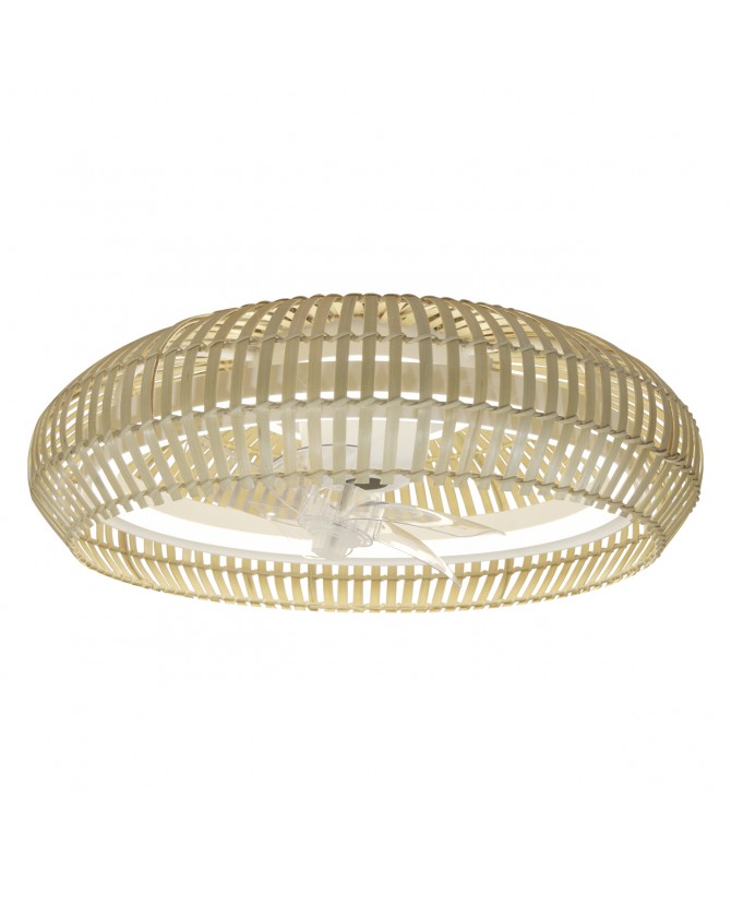 Ventilador Techo Plafon Bambo y Metal Serie Milo