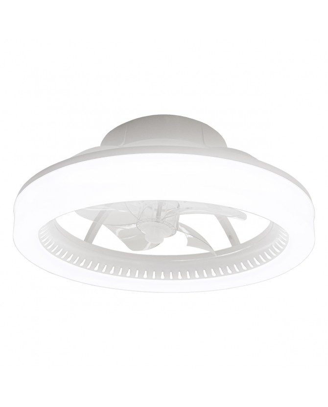 Ventilador Techo Plafon Moderno Metal Blanco Led Ramses