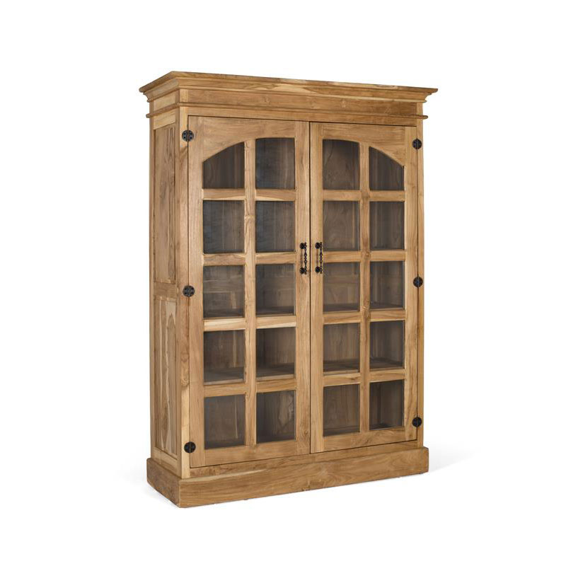 Vitrina Actual Madera Teca 2 Puertas Acristaladas Avrile