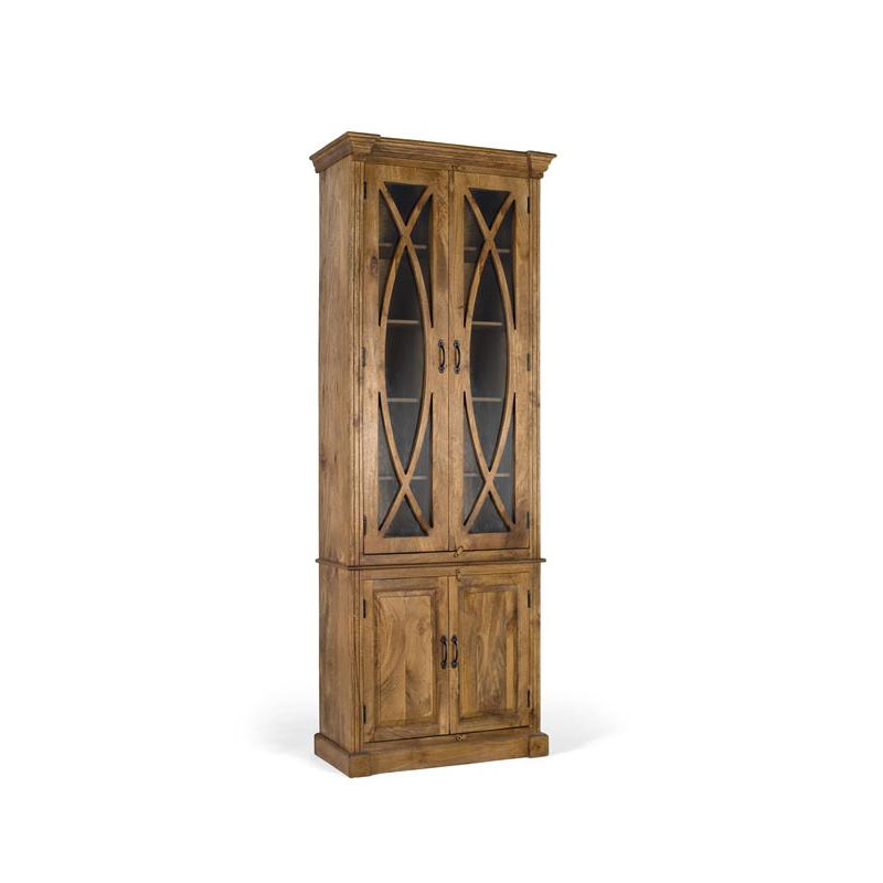 Vitrina Rustica 4 Puertas Estilo Rustico  Serie Acombe