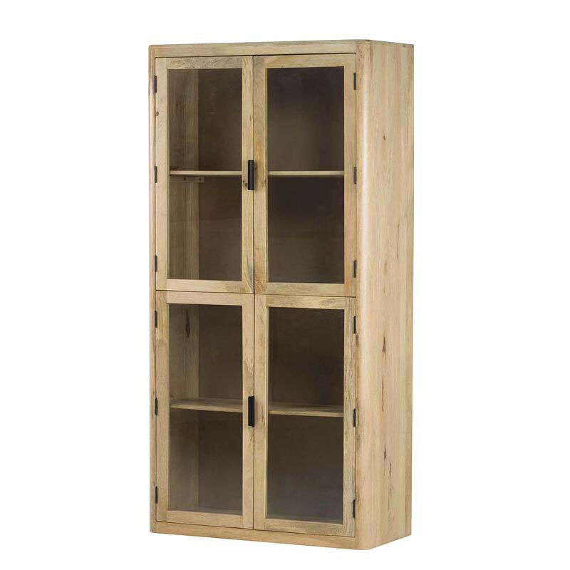 Vitrina Salon Rustica Actual 4 Puertas Acristaladas Serie Felo