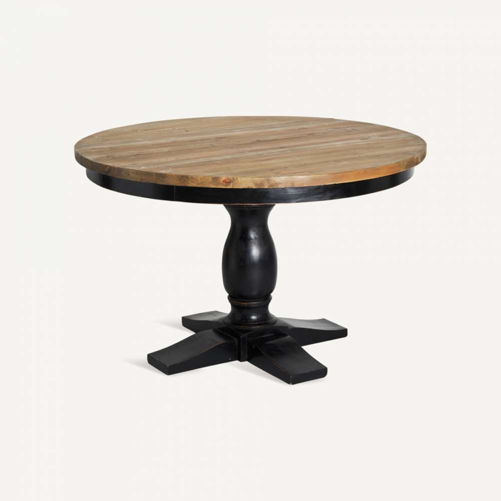 mesa comedor clasica vintage redonda madera de olmo, mesas diseños clasicos