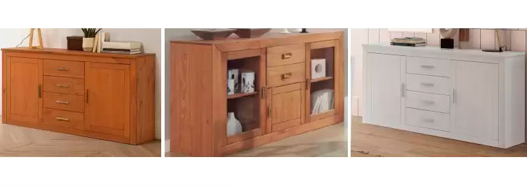 Aparadores para el comedor madera de pino, aparador en color blanco o rustico
