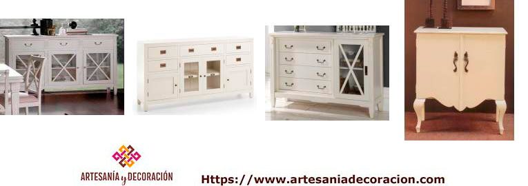 Aparadores salon comedor en color blanco, estilos clasicos actuales y coloniales en blancos