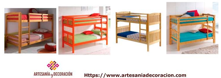 Literas madera maciza en colores para dormitorios infantiles y juveniles