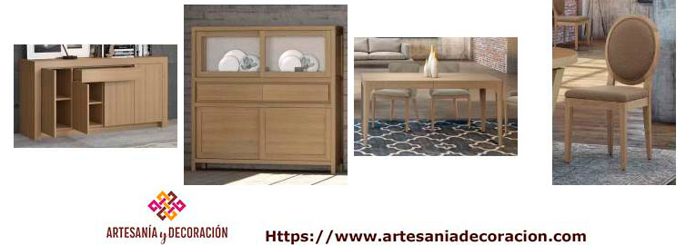 Muebles para el comedor en madera de roble con diseños modernos actuales