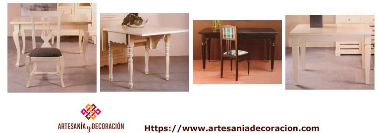 mesas y sillas estilo provenzal Chippendale