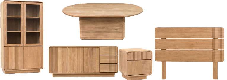 Eire Teca Maciza: Muebles Naturales con Talla Artesanal