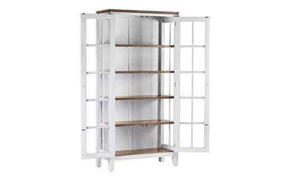 Alacena Vitrina Puertas Acristaladas Blanca Nogal Serie Everest Alacena Vitrina Puertas Acristaladas Blanca Nogal Serie Everest