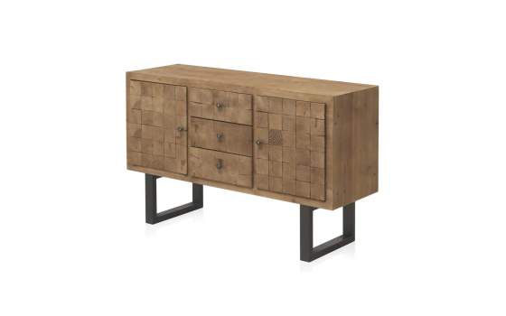 Aparador 3 Cajones 2 Puertas Industrial Madera Acero Natens Aparador 3 Cajones 2 Puertas Industrial Madera Acero Natens