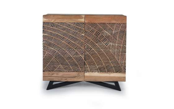 Aparador Acacia Natural 2 Puertas Talladas Serie Alvird Aparador Acacia Natural 2 Puertas Talladas Serie Alvird