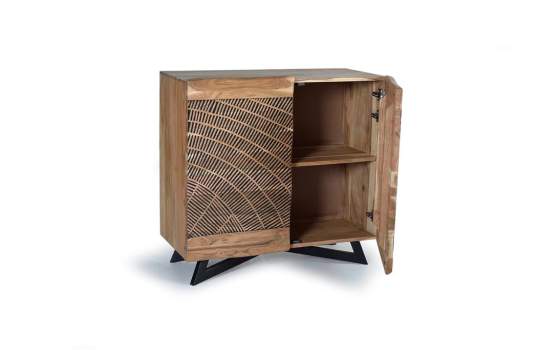 Aparador Acacia Natural 2 Puertas Talladas Serie Alvird Aparador Acacia Natural 2 Puertas Talladas Serie Alvird