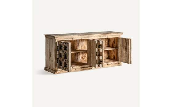 Aparador Artesanal 4 Puertas Rustico Tallado Serie Phalodi Aparador Artesanal 4 Puertas Rustico Tallado Serie Phalodi