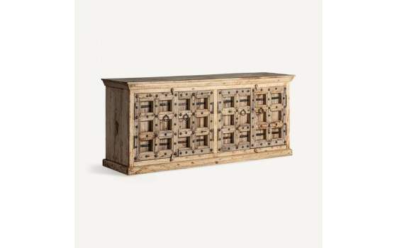 Aparador Artesanal 4 Puertas Rustico Tallado Serie Phalodi Aparador Artesanal 4 Puertas Rustico Tallado Serie Phalodi