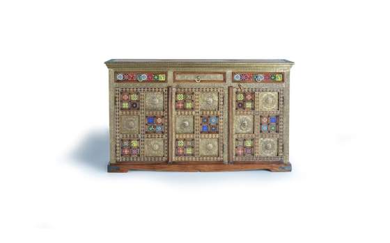 Aparador Etnico Grande Ceramica Bronce Repujado Aichen Aparador Etnico Grande Ceramica Bronce Repujado Aichen