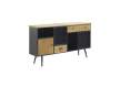Aparador Moderno Madera Natural y Acero Negro Serie Aitanti Aparador Moderno Madera Natural y Acero Negro Serie Aitanti