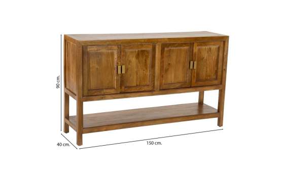 Aparador Recibidor 4 Puertas y Estante Madera Maciza Albre Aparador Recibidor 4 Puertas y Estante Madera Maciza Albre