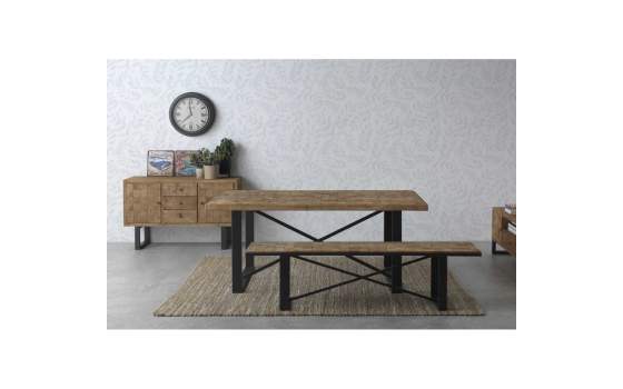 Banco Estilo Industrial Tablas Recicladas y Acero Natens Banco Estilo Industrial Tablas Recicladas y Acero Natens