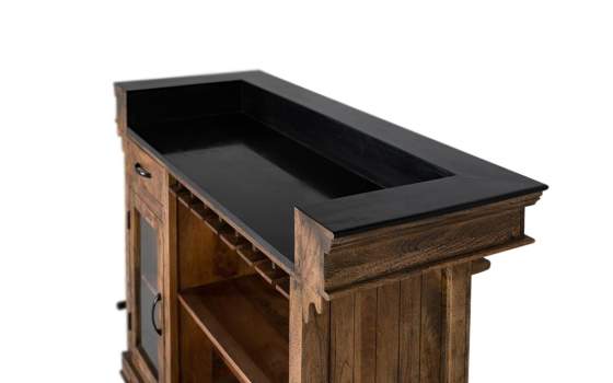 Barra Bar Rustica  Madera  Metal con Tapa de Granito Acrito Barra Bar Rustica  Madera  Metal con Tapa de Granito Acrito